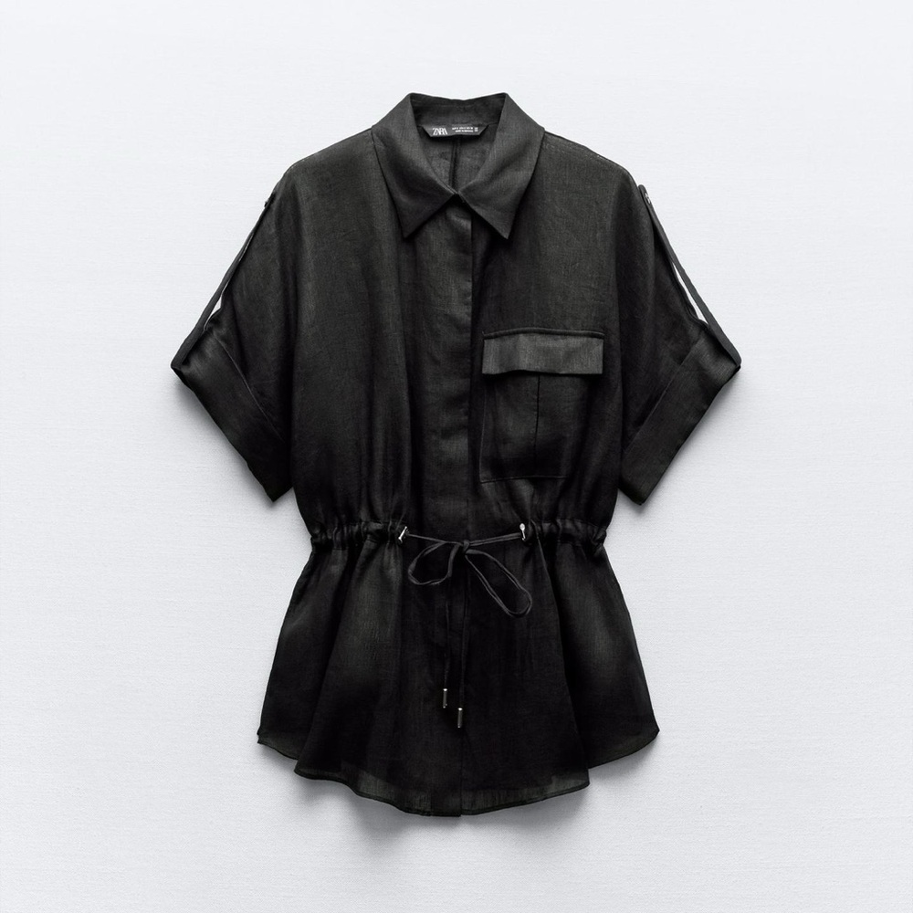 ZARA NWT 100% Linen Shirt Sizeโ M
